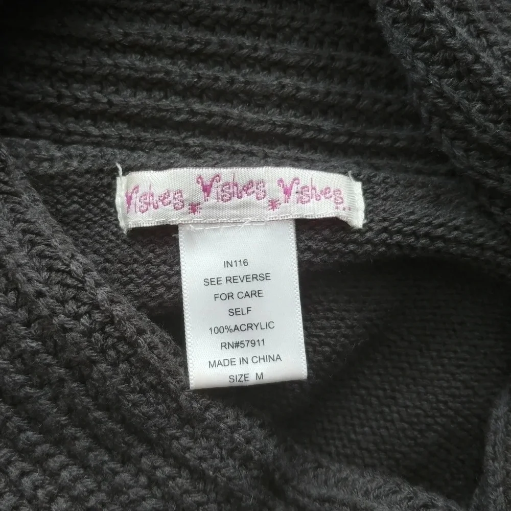 Wishes Wishes Wishes Cable  Knit Sweater Dress Dark Gray M - Picture 7 of 7